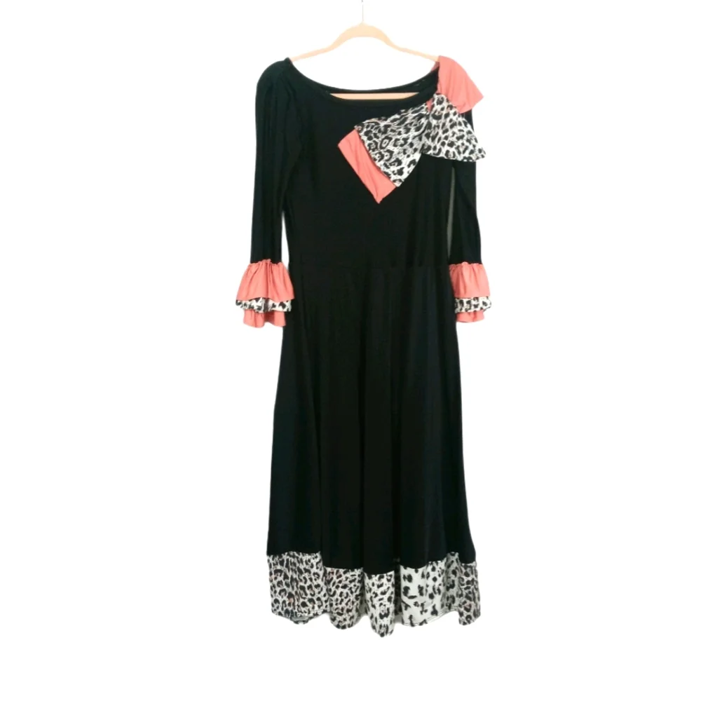 Pin up couture retro pink black body con midi - Picture 1 of 14